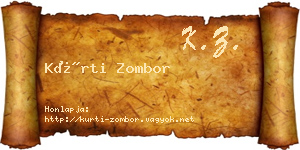 Kürti Zombor névjegykártya